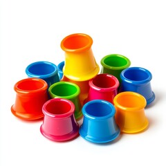 A bunch of colorful foldable cups evokes happy summer sensations