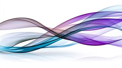 Fototapeta premium Colorful Abstract Waves Flowing Smoothly Across a White Background