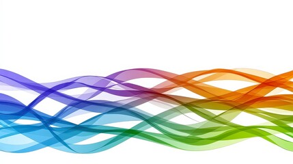 Fototapeta premium Colorful Wave Pattern with Fluid Motion on White Background