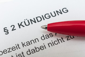 Obraz premium Kündigung Arbeitsvertrag
