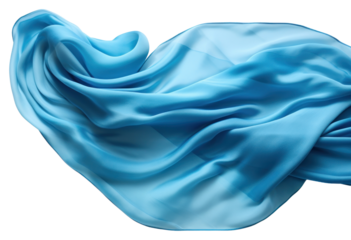 PNG Blue silk fabric textile white background turquoise.
