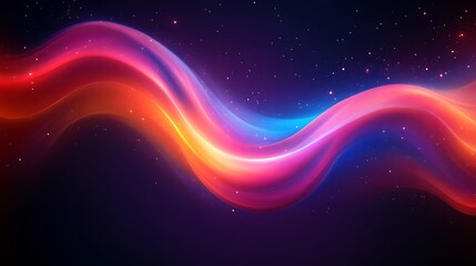 Fototapeta premium Abstract Cosmic Wave of Vibrant Hues and Glowing Lights