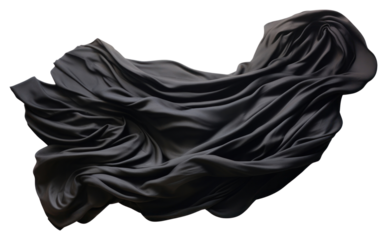 PNG Black Wool fabric textile white background crumpled.