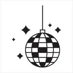 Disco ball with stars icon, disco ball sign &ndash; stock vector
