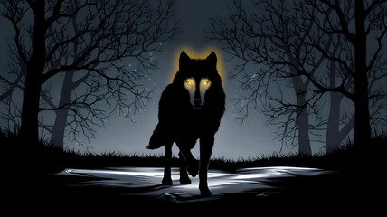 wolf howling at the moon