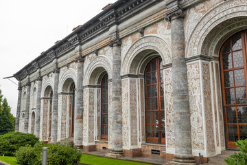 Finishing, details of doors, arches, building facades. Castle.Gothic architecture in Prague Castle, a historic landmark with ancient history. High quality photo