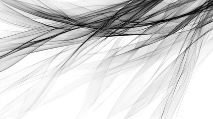 Abstract Black and White Flowing Lines on a Light Background