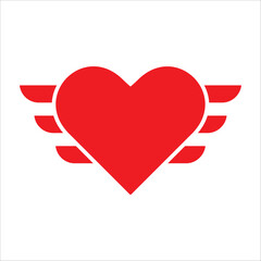 Valentine red heart icon. Heart shape Isolated on white background.