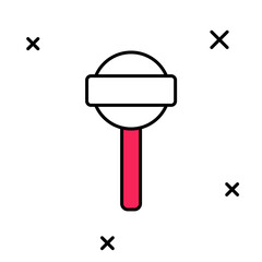 Filled outline Lollipop icon isolated on white background. Food, delicious symbol. Vector