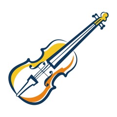 Obraz premium A vibrant illustration of a violin featuring flames, symbolizing passion and creativity in music.