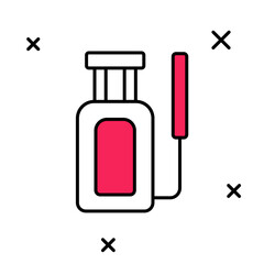 Filled outline Garden sprayer for water, fertilizer, chemicals icon isolated on white background. Vector