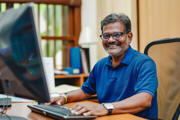Obraz premium Indian professional man using computer
