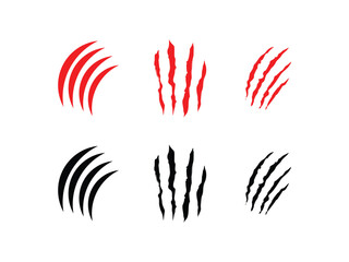 Set of animal claw marks symbol design vector illustration isolated on transparent background