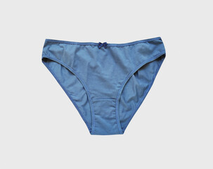 Classic women's underwear cotton slip panties on a gray background