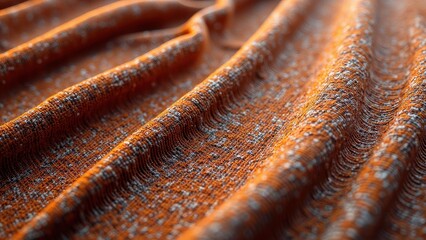 Richly layered orange-brown fabric with textured surfaces; the dark orange top contrasts beautifully against the softer hue beneath, creating an inviting tactile allure
