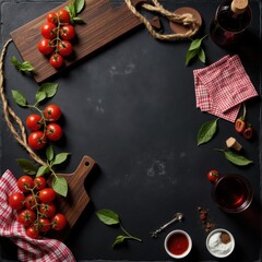 A mesmerizing top view reveals a richly textured, dark gray surface against a deep black backdrop. A prominent, dark brown rectangle dominates the space, hinting at stories beneath its refined edges