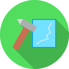 Unique Break Glass Vector Icon