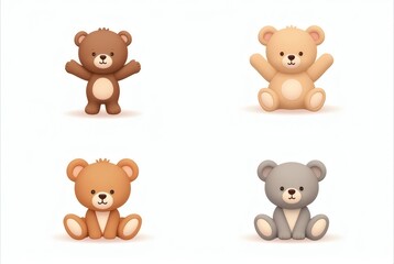 Cute Cartoon Teddy Bear Collection