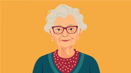 Illustration of an elderly woman. Pensioner woman. Grandmother.