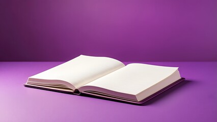 Notebook banner with empty space Without Text, purple background, holiday banner poster background for advertisement ads