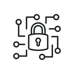 Encryption thin line icons. Editable stroke and Perfect pixel on transparent background