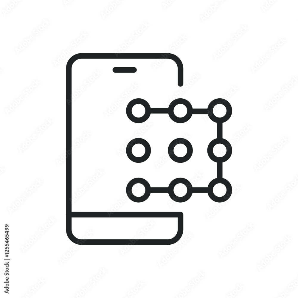 Poster pattern password thin line icons. editable stroke and perfect pixel on transparent background