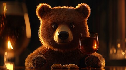 Front View Glass of Beer on a Light Snack Fine Wine Glassware