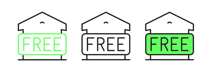 Set line Free storage icon isolated on white background. Vector