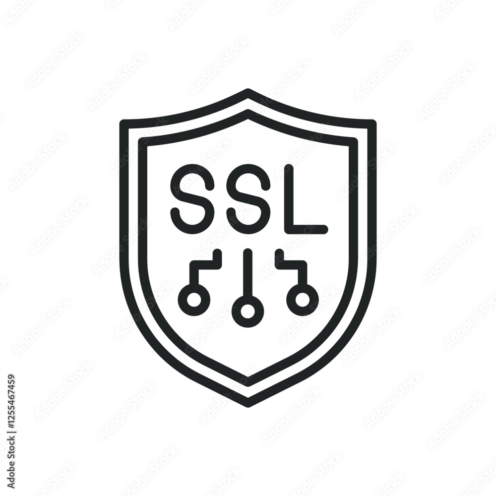 Poster ssl thin line icons. editable stroke and perfect pixel on transparent background