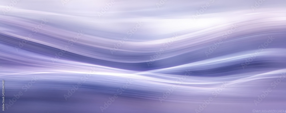 Poster abstract flowing purple and white waves with soft gradient texture