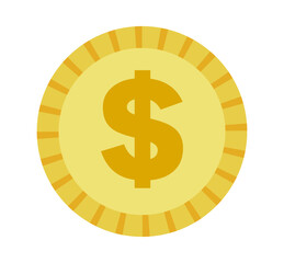 コインの形のアメリカドルのイメージのイラスト