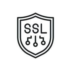 SSL thin line icons. Editable stroke and Perfect pixel on transparent background