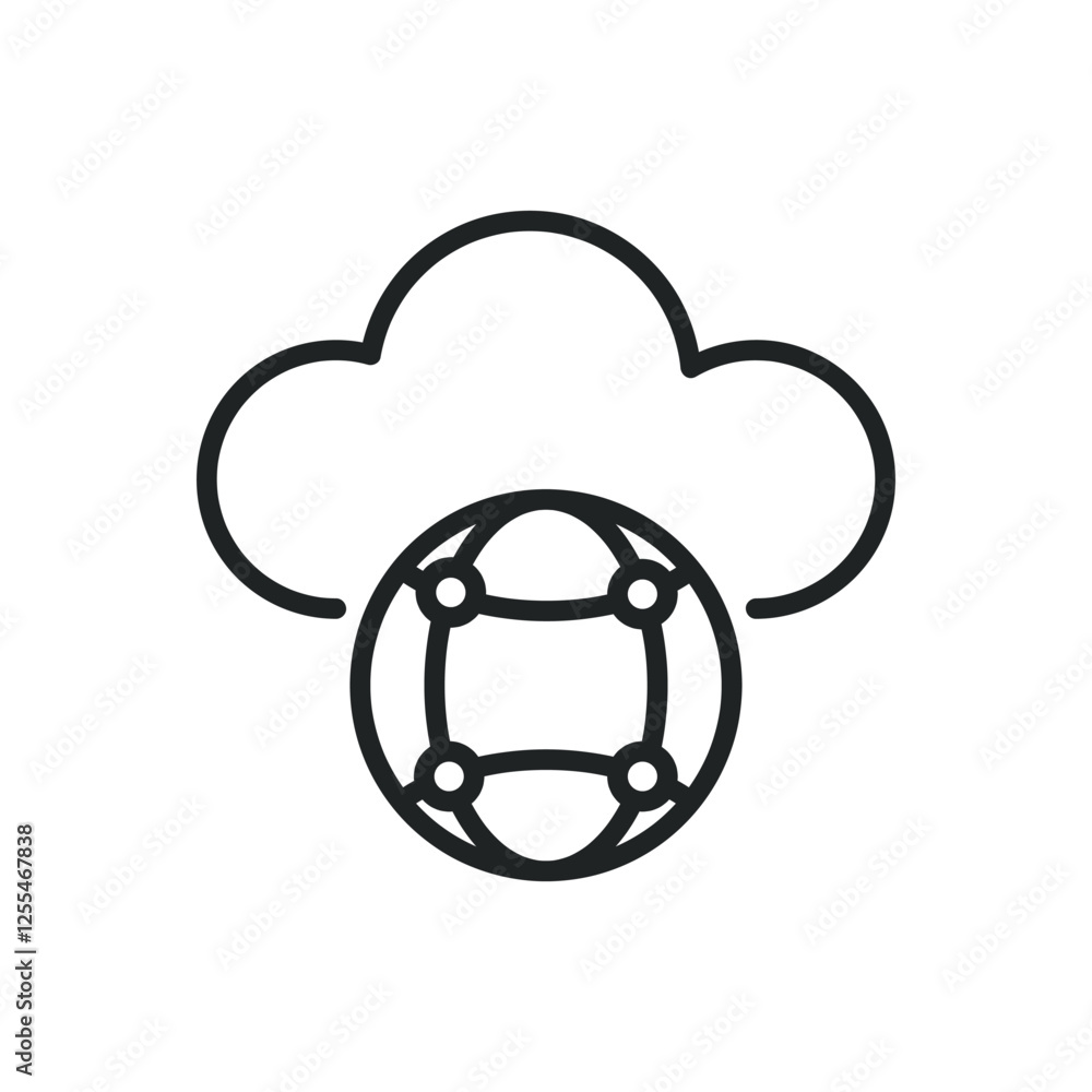 Poster networking thin line icons. editable stroke and perfect pixel on transparent background