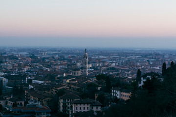 Fototapeta premium Panoramic view of Bergamo, Italy