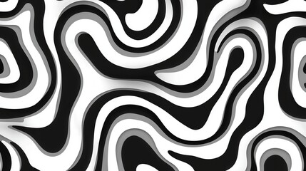 Abstract Black and White Wavy Pattern for Modern Design Projects