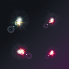 Vector bright star on a dark background