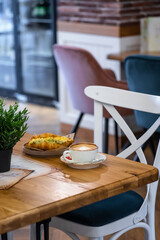 Delicious breakfast with eggs, bacon, cheese and more