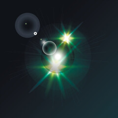 Vector bright star on a dark background