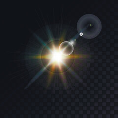 Vector bright star on a dark background