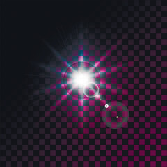 Vector bright star on a dark background