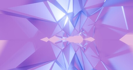 Futuristic abstract background crystal arched interior 3d render