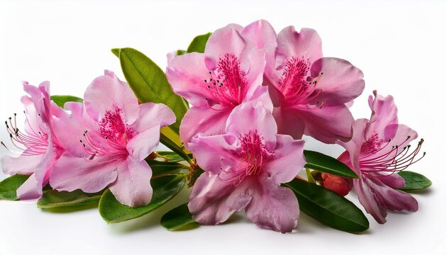 mountain flower alpine rose rhododendron ferrugineum isolated on white background