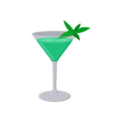 Grasshopper Cocktail, Cocktails Vector illustration, Isolated