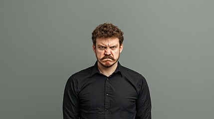Fototapeta premium Angry Man Portrait Studio Shot