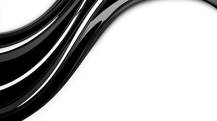 Obraz premium Elegant Black Wave Design with Smooth Curves and Glossy Finish