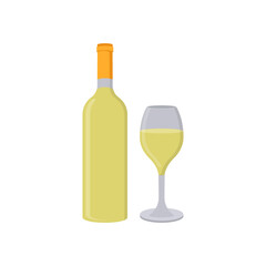 White Wine, Cocktails Vector illustration, Isolated