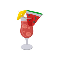 Watermelon Cocktail, Cocktails Vector illustration, Isolated