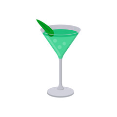 Green Tea Cocktail, Cocktails Vector illustration, Isolated