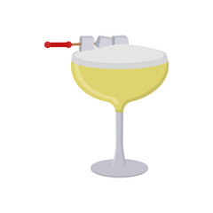 Marshmallow Cocktail, Cocktails Vector illustration, Isolated