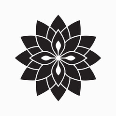 Ornate Black and White Mandala Design, vector Illustration